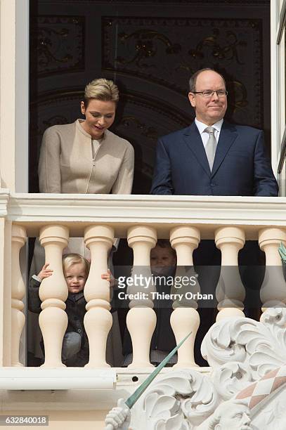 Princess Charlene of Monaco and Prince Albert II of Monaco attend the Ceremony of the Sainte-Devote, the patron saint of the Principality of Monaco...