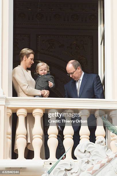 Princess Charlene of Monaco and Prince Albert II of Monaco attend the Ceremony of the Sainte-Devote, the patron saint of the Principality of Monaco...