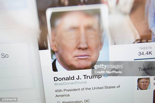 Fake Donald Trump tweets are seen in a Twitter timeline on 27 Friday, 2017. In China a site that generates fake tweets that look as if they were...