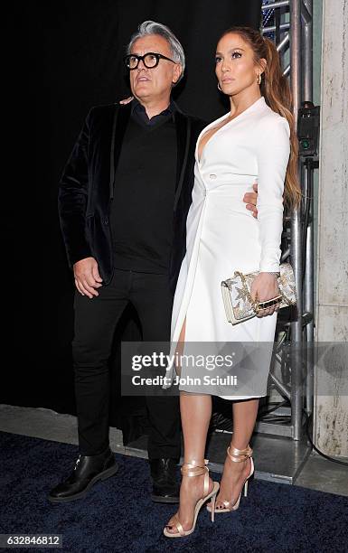 Giuseppe Zanotti and Jennifer Lopez attend the Giuseppe for Jennifer Lopez Launch at Neiman Marcus Beverly Hills on January 26, 2017 in Beverly...