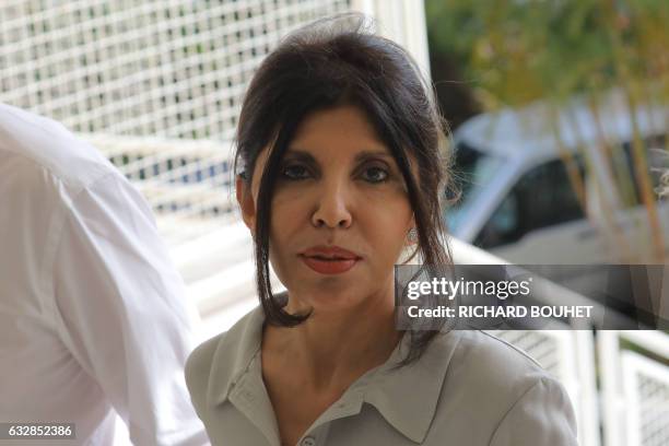 Head of the departmental council Nassimah Dindar arrives at Saint-Denis de la Reunion courthouse prior to her appeal trial as part of the so called...