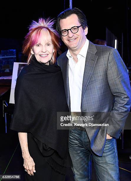 Committee member Shelley Fabares and TCM host Ben Mankiewicz attend the Red Carpet Roll-Out, Ceremony & BTS during The 23rd Annual Screen Actors...