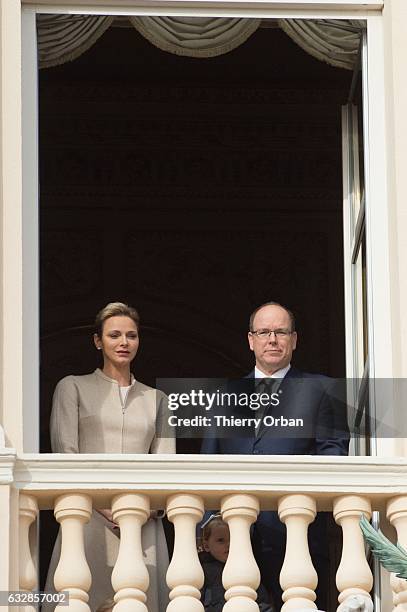 Princess Charlene of Monaco and Prince Albert II of Monaco attend the Ceremony of the Sainte-Devote, the patron saint of the Principality of Monaco...