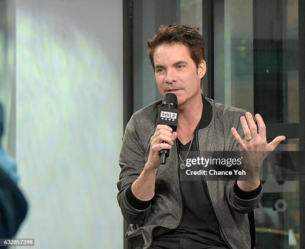 Pat Monahan of Train attends the Build series to discuss "a girl a bottle a boat" at Build Studio on January 27, 2017 in New York City.