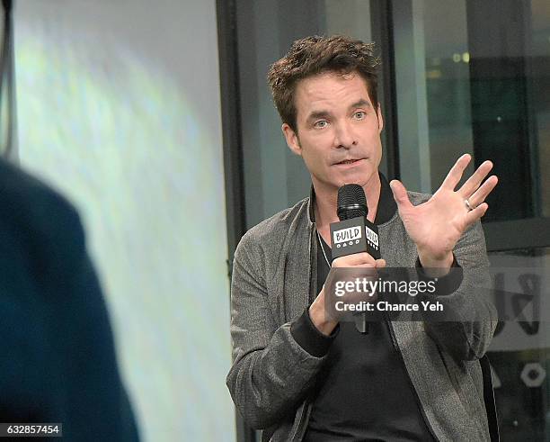 Pat Monahan of Train attends the Build series to discuss "a girl a bottle a boat" at Build Studio on January 27, 2017 in New York City.