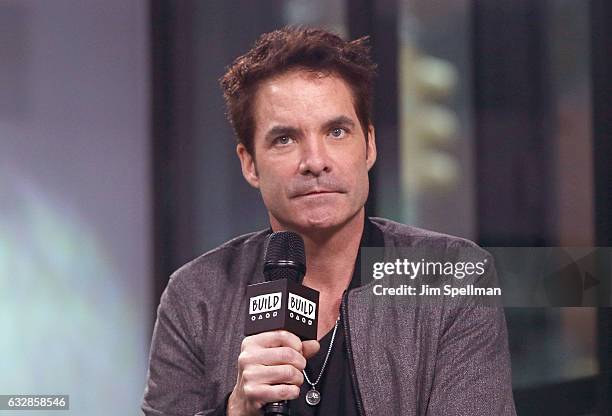 Singer Pat Monahan of Train attends the Build series to discuss "a girl a bottle a boat" at Build Studio on January 27, 2017 in New York City.