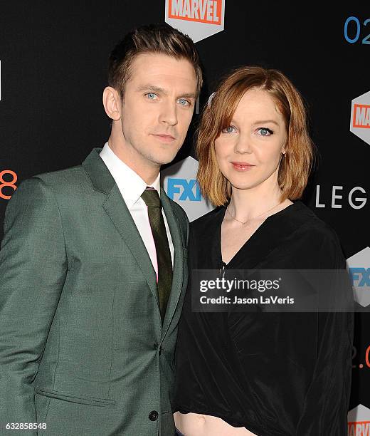 Actor Dan Stevens and wife Susie Stevens attend the premiere of "Legion" at Pacific Design Center on January 26, 2017 in West Hollywood, California.