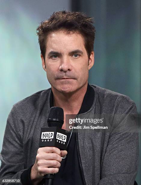 Singer Pat Monahan of Train attends the Build series to discuss "a girl a bottle a boat" at Build Studio on January 27, 2017 in New York City.