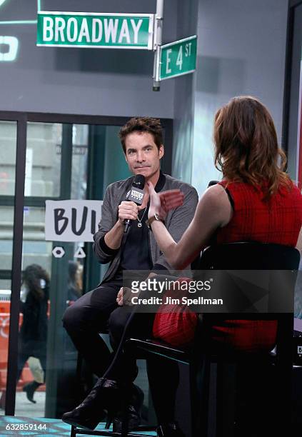 Singer Pat Monahan of Train attends the Build series to discuss "a girl a bottle a boat" at Build Studio on January 27, 2017 in New York City.