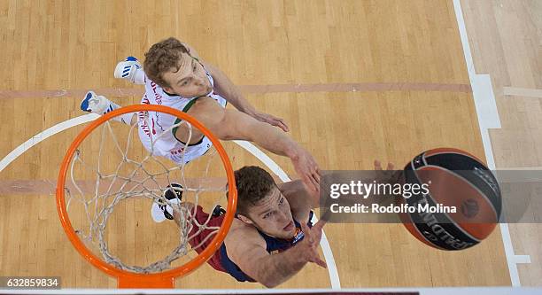 Aleksandar Vezenkov, #14 of FC Barcelona Lassa in action during the 2016/2017 Turkish Airlines EuroLeague Regular Season Round 20 game between FC...