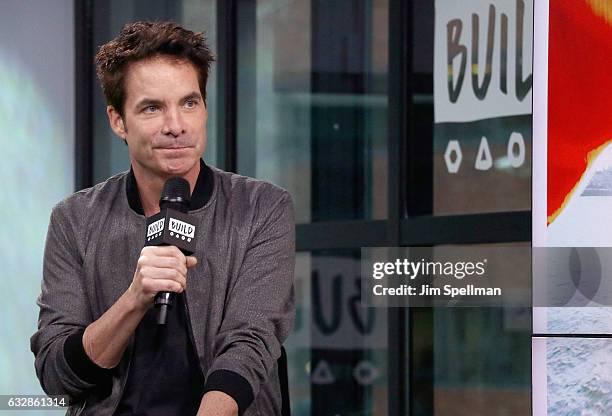 Singer Pat Monahan of Train attends the Build series to discuss "a girl a bottle a boat" at Build Studio on January 27, 2017 in New York City.