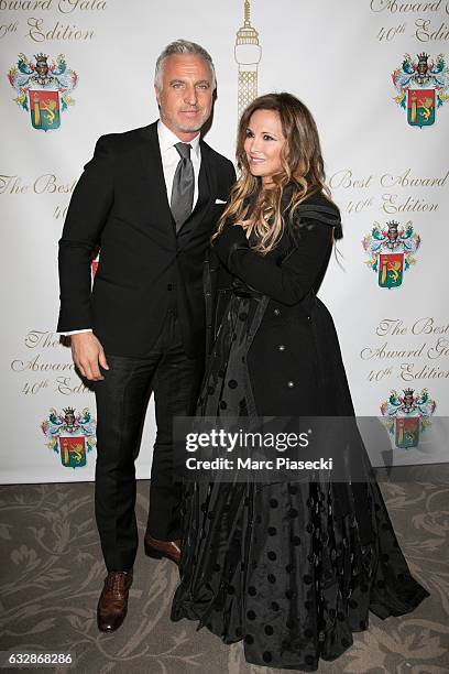 David Ginola and singer Helene Segara attend 'The Best Award Gala 40th Edition' at Four Seasons George V hotel on January 27, 2017 in Paris, France.