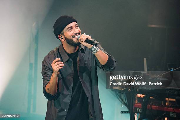 Slimane performs at La Cigale on January 27, 2017 in Paris, France.