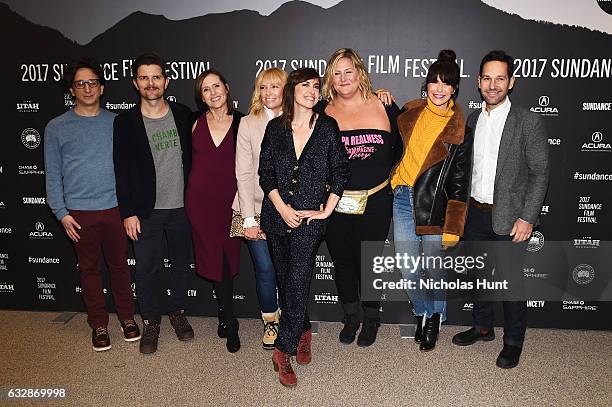 Paul Rust, Adam Scott, Molly Shannon, Toni Collette, Alethea Jones, Bridget Everett, Katie Aselton and Paul Rudd attend "Fun Mom Dinner" Premiere...