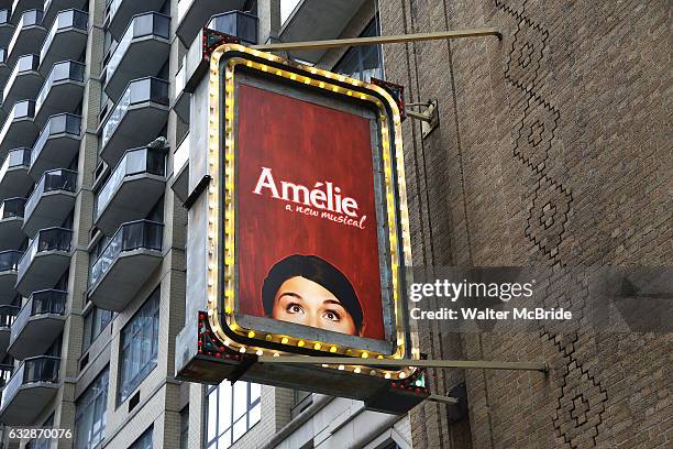 Amelie - A New Musical' starring Phillipa Soo Theatre Marquee unveiling at the Walter Kerr Theatre on January 27, 2017 in New York City.