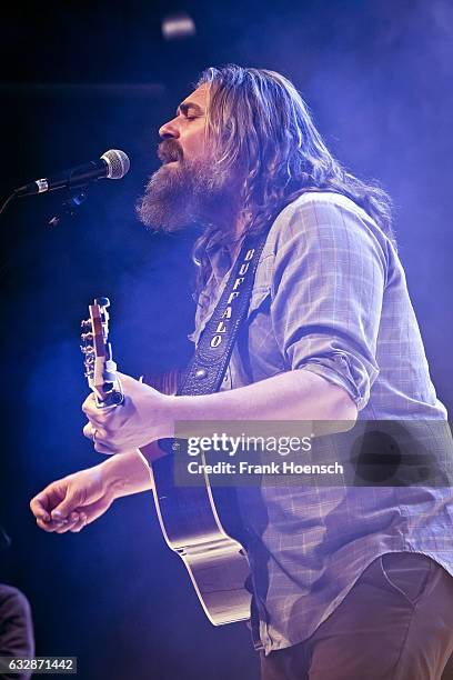 American singer Jakob A. Smith aka The White Buffalo performs live during a concert at the Huxleys on January 27, 2017 in Berlin, Germany.