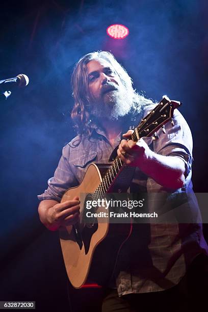American singer Jakob A. Smith aka The White Buffalo performs live during a concert at the Huxleys on January 27, 2017 in Berlin, Germany.