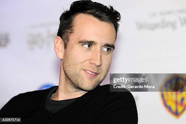Actor Matthew Lewis answers questions during the fourth annual celebration of "Harry Potter" at Universal Orlando on January 27, 2017 in Orlando,...
