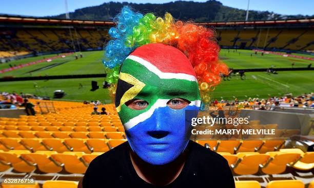 Sevens fans attend day one of the IRB rugby Sevens at Westpac Stadium in Wellington on January 28, 2017.