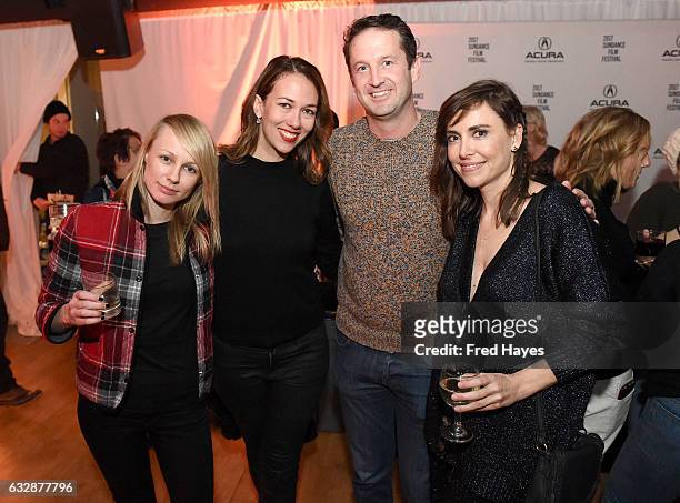 Kitty Green, Polly Staniford, Trevor Groth and Alethea Jones attend "Fun Mom" Dinner At The Acura Studio At Sundance Film Festival 2017 during the...