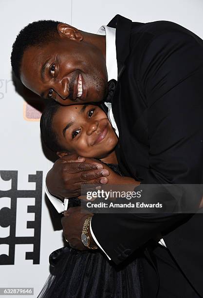 Actress Saniyya Sidney and actor Mykelti Williamson arrive at the 67th Annual ACE Eddie Awards at The Beverly Hilton Hotel on January 27, 2017 in...