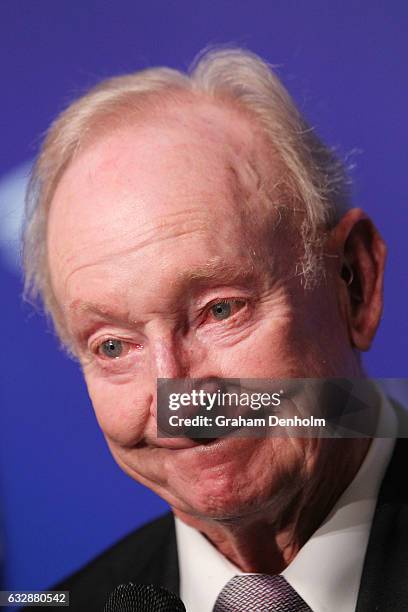 Rod Laver poses at the Legends Lunch during day thirteen of the 2017 Australian Open at Melbourne Park on January 28, 2017 in Melbourne, Australia.