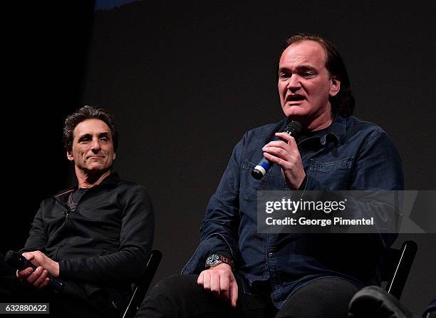 Lawrence Bender, and Quentin Tarantino speak at the "Reservoir Dogs" 25th Anniversary Screening during the 2017 Sundance Film Festival at Eccles...