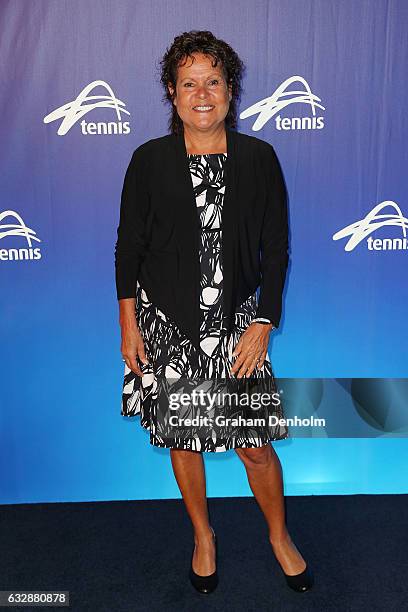 Evonne Goolagong-Cawley poses at the Legends Lunch during day thirteen of the 2017 Australian Open at Melbourne Park on January 28, 2017 in...