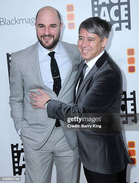 Producer Jordan Horowitz and editor Tom Cross arrive at the 67th Annual ACE Eddie Awards at The Beverly Hilton Hotel on January 27, 2017 in Beverly...