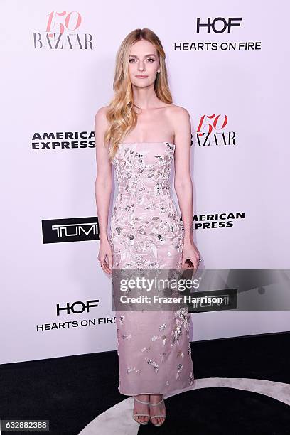 Lydia Hearst attends Harpers BAZAAR celebration of the 150 Most Fashionable Women presented by TUMI in partnership with American Express, La Perla...