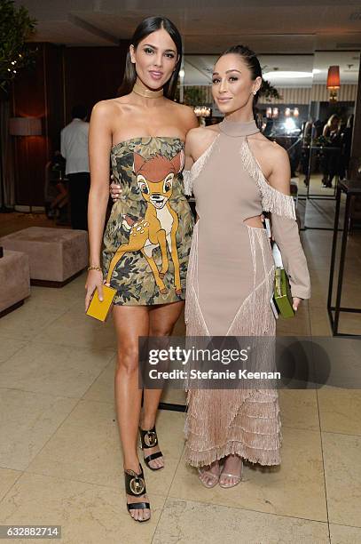 Eiza Gonzalez and Cara Santana attend Harpers BAZAAR celebration of the 150 Most Fashionable Women presented by TUMI in partnership with American...