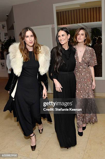 Scout Willis, Demi Moore and Tallulah Belle Willis attend Harpers BAZAAR celebration of the 150 Most Fashionable Women presented by TUMI in...