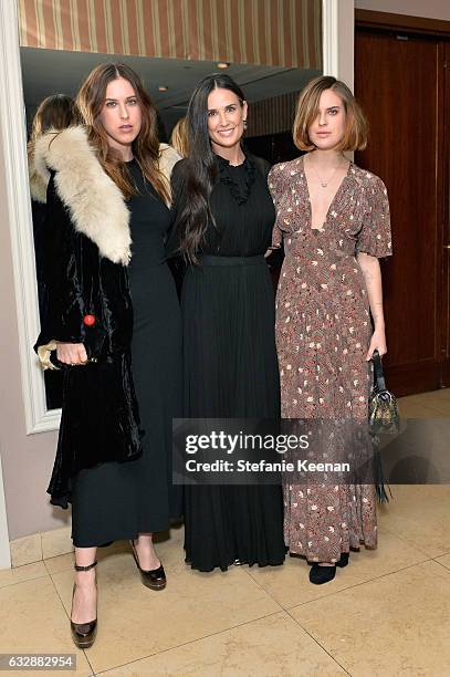 Scout Willis, Demi Moore and Tallulah Belle Willis attend Harpers BAZAAR celebration of the 150 Most Fashionable Women presented by TUMI in...