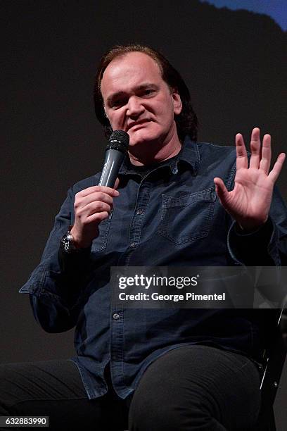 Director Quentin Tarantino speaks at the "Reservoir Dogs" 25th Anniversary Screening during the 2017 Sundance Film Festival at Eccles Center Theatre...