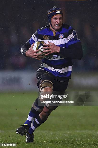 Paul Grant of Bath during the Anglo Welsh Cup match between Bath Rugby and Gloucester Rugby at the Recreation Ground on January 27, 2017 in Bath,...