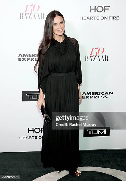 Demi Moore attends Harper's BAZAAR celebration of the 150 Most Fashionable Women presented by TUMI in partnership with American Express, La Perla,...