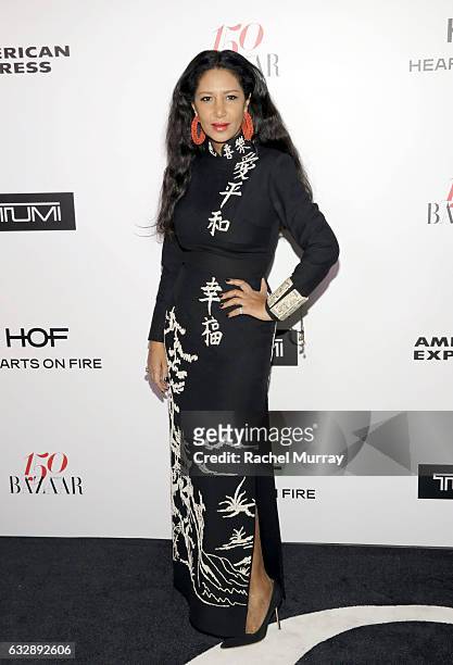 Gelila Assefa Puck attends Harper's BAZAAR celebration of the 150 Most Fashionable Women presented by TUMI in partnership with American Express, La...