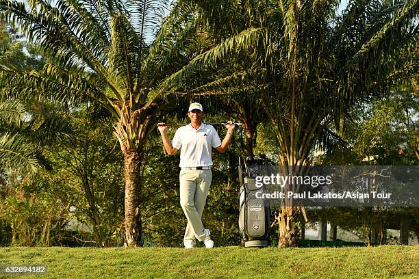 Gavin Green of Malaysia poses for a picture ahead of round three of the Leopalace21 Myanmar Open at Pun Hlaing Golf Club on January 28, 2017 in...