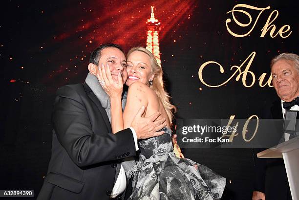 Edouard Nahum and Pamela Anderson attend 'The Best Award Gala 40th Edition at Four Seasons George V Hotel on January 27, 2017 in Paris, France.