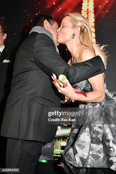 Edouard Nahum and Pamela Anderson attend 'The Best Award Gala 40th Edition at Four Seasons George V Hotel on January 27, 2017 in Paris, France.