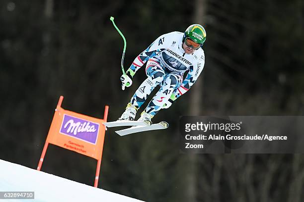 Klaus Kroell of Austria competes during the Audi FIS Alpine Ski World Cup Men's Downhill on January 28, 2017 in Garmisch-Partenkirchen, Germany