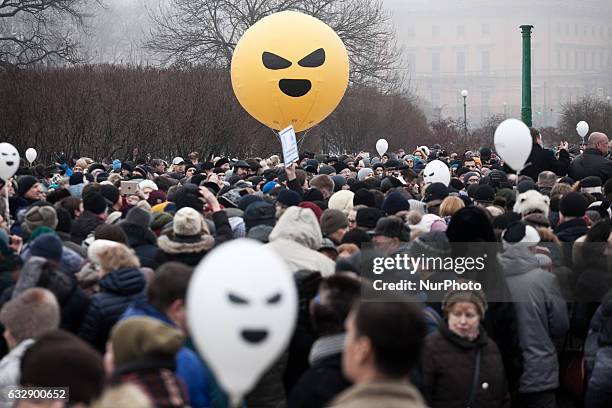 Protest against the transfer the St. Isaac's Cathedral in St Petersburg, Russia, to the Russian Orthodox Church on 28 january 2017.