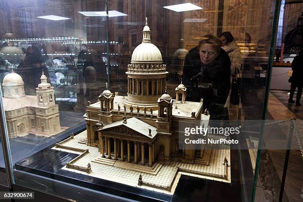Model of St Isaac's Cathedral, St Petersburg, Russia, 28 january 2017. St Isaacs Cathedral in St Petersburg to be transferred to Orthodox Church