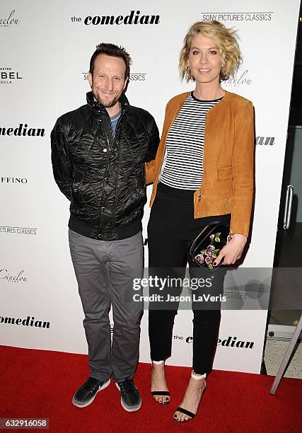 Bodhi Elfman and Jenna Elfman attend the premiere of "The Comedian" at Pacific Design Center on January 27, 2017 in West Hollywood, California.