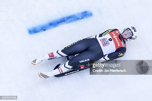 Miriam Kastlunger of Austria competes in the first heat of the Women's Luge competition during the second day of the FILWorld Championships at...