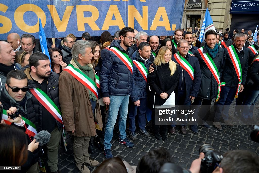 Right-wing politician's protest in Rome 