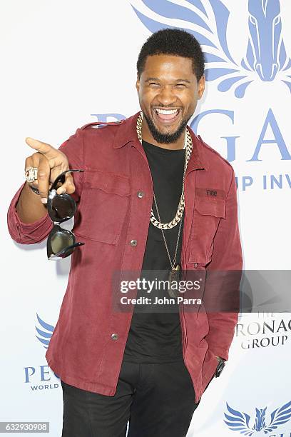 Usher Raymond attends the Pegasus World Cup at Gulfstream Park on January 28, 2017 in Hallandale, Florida.