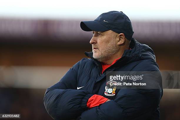 Coventry City manager Russell Slade looks on during the Sky Bet League One match between Northampton Town and Coventry City at Sixfields on January...
