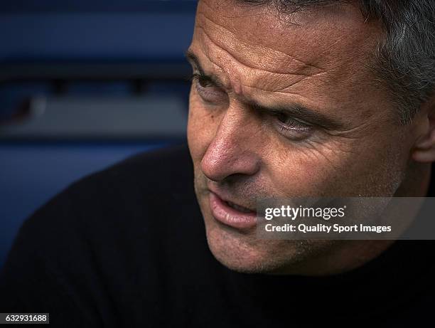 Fran Escriba, Manager of Villarreal looks on prior the La Liga match between Villarreal CF and Granada CF at Estadio de la Ceramica on January 28,...