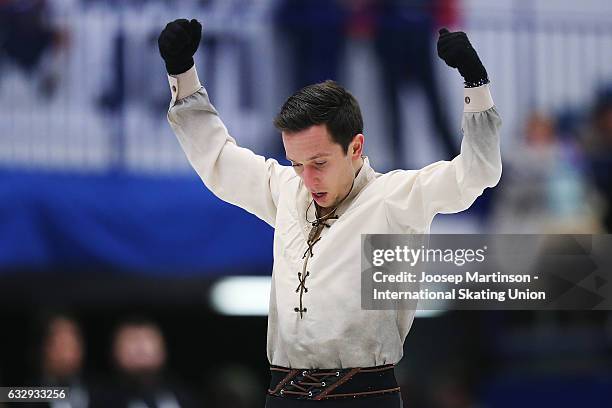 Alexei Bychenko of Israel competes in the Men's Free Skating during day 4 of the European Figure Skating Championships at Ostravar Arena on January...